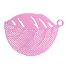 Pink Clip-On Rice Washer Drain Plate, 1 Pack – Half-Round Sieve for Rice Washing, Compatible with Standard Sinks