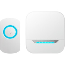 Draadloze deurbel voor thuis, plug-and-play, met afstandsbediening, elektronische deurbel voor de Elderlycaller Smart Home Hub, groot, wit