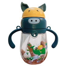 Kids Water Bottle – Cute Children Cartoon Water Bottle Portable Kids Cute Plastic Water Bottle with Straw
