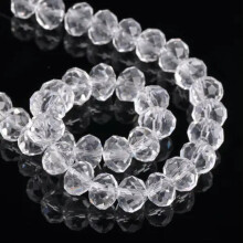 3mm4mm6mm8mm10mm12mm Rondelle Facettierte Kristallglas Lose Abstandshalterperlen Los-1) Klar-10X7mm (15 Stück)