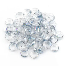 50 perles rondes à facettes en cristal de verre, trou central, 8 mm x 10 mm, pour la création de bijoux - Bleu clair - 10 mm
