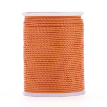 11m/roll Round Waxed Polyester Twisted Cord Craft Braided Bracelets String 1mm-Orange