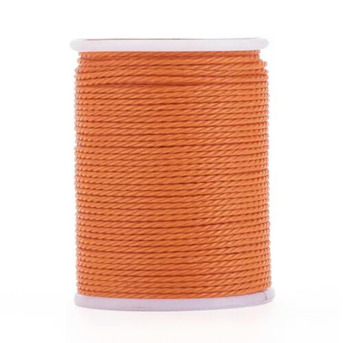 11m/roll Round Waxed Polyester Twisted Cord Craft Braided Bracelets String 1mm-Orange