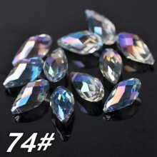 12x6mm16x8mm20x10mm25x12mm Cuentas sueltas de cristal facetado en forma de lágrima para colgantes-74# Color verde-20x10mm (10 piezas)