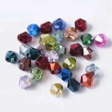 Plated Bicone Crystal Glass Spacer Beads 4mm 100pcs