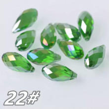 12x6mm16x8mm20x10mm25x12mm Skleněné volné přívěskové korálky ve tvaru kapky - 22# zelené AB - 12x6mm (30 ks)