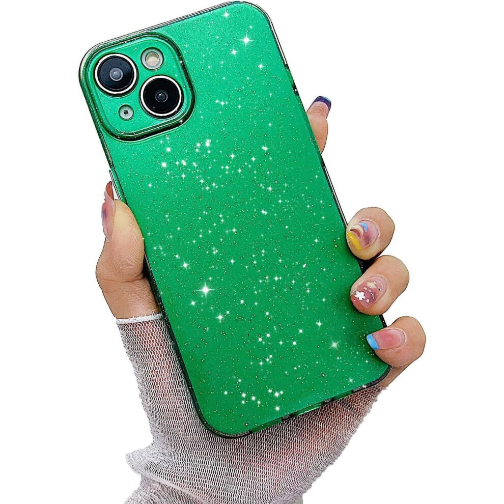 Compatible With Iphone 15 Case Â Glitter Bling Non-Slip Shockproof Soft Tpu Case For Women & Girls (Malachite 6.1") Green 9165521878222