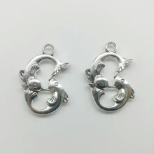 6/20/40 st fisk antika silverberlocker hängen smycken DIY tillbehör 24*18mm-40 st