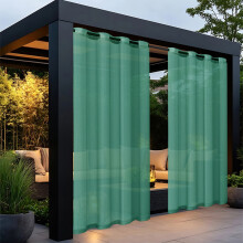 Outdoor Curtains for Patio Premium Thick Privacy Grommet Outside Curtains Drapes for Porch Pergola - 1 Panel 51W x 72L Inch - Green Outdoor Curtains