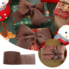 Dark Brown Linen Ribbon, Decorative Ribbon, Can Be Used for Sewing, Crafts, Home Decoration, Wedding Hat Bands.