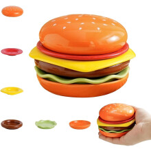 Ensemble d'assiettes en céramique en forme de hamburger, 6 mini bols et assiettes à hamburger – Convient pour la maison