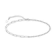 CHIC & ARTSY Anklet 925 Sterling Silver Ankle Bracelet Paperclip link Chain Anklets Cute White Gold Anklet Bracelet for Women