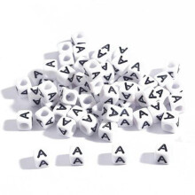 100 Acryl-Würfelbuchstabenperlen für Kinder zum Basteln von handgefertigtem Schmuck und DIY-Armbändern (6 mm)