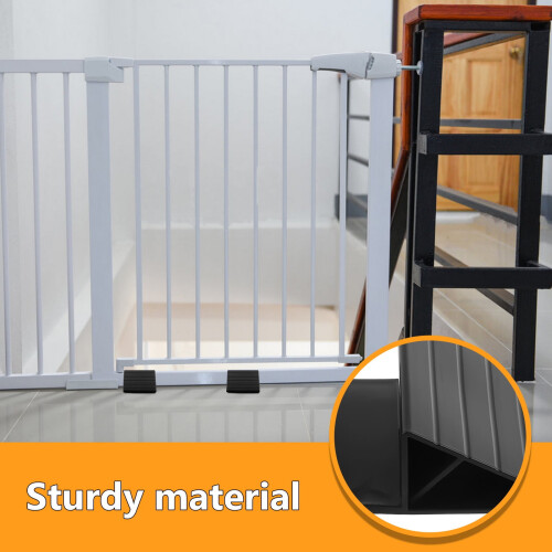 4Set Support Base for Pet Gate Black ABS for Stabilization in Child Stair Gates 2