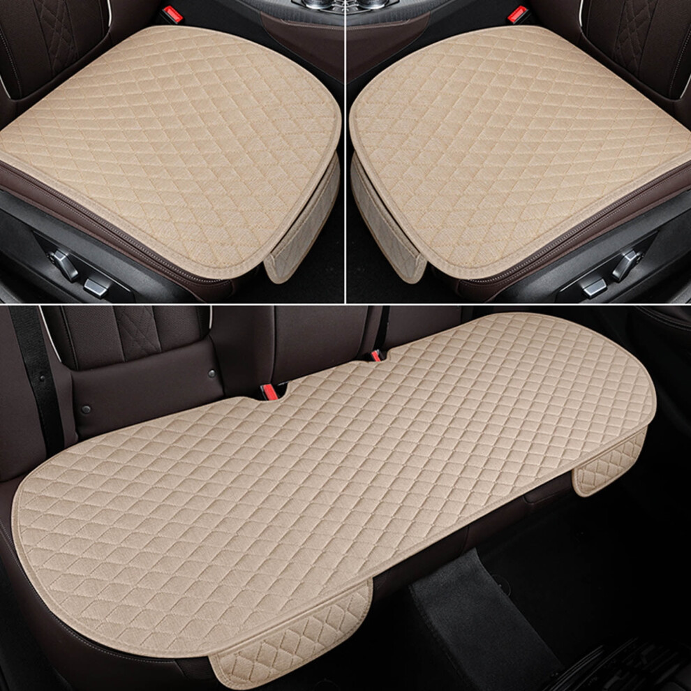 Universal Car Seat Cushion & Protector Set Â Non-Slip, Breathable Cotton Linen (51X50cm & 134X50cm), Includes Pouch, Suv & Truck Compatible 9180435402585