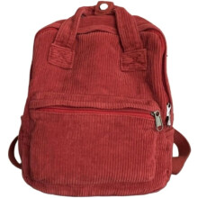 Corduroy rugzak, schattige rugzak met grote capaciteit, esthetische rugzak, schattige canvas rugzak, casual reisrugzak (bruin)
