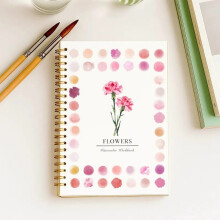 Watercolor Workbook for Beginners 6.5x9in with 12 Sketches
