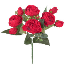 2026Nouveaux bouquets de mariage avec pivoines artificielles, roses simulées, fleurs de soie, bouquet noué à la main, roses