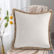 Taie d'oreiller en lin WZXPWT 45 cm, housse de coussin élégante et douce, housse de coussin de canapé durable et facile à nettoyer