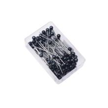 Colored Pearl Pins Boxed, 50pcs Black Head Sewing Pins for Fabric Craft, Garment Sewing & Quilting
