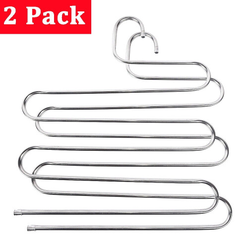 Appendiabiti a 5 strati per pantaloni, jeans, sciarpe e cravatte, organizer per risparmiare spazio
