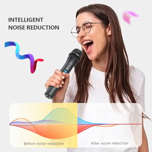 Wireless Microphone VHF for Karaoke Singing Speech Wide Frequency Range USB Receiver & Adapters 1