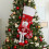 Julstrumpa med tomtedocka 45x20 cm vit fluffig 2