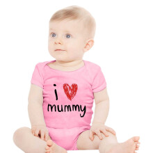 Baby Pige Heldragter Piger Drenge Kortærmet Bodysuit Med Bogstaver Print Lyserød 0-3 Måneder