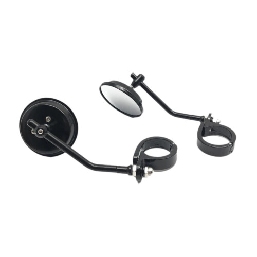 Motorcycle Rear View Mirror Sturdy Adjustable 38-41mm Fork Mount Side Mirror Black 2