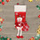 Julstrumpa med tomtedocka 45x20 cm vit fluffig 7