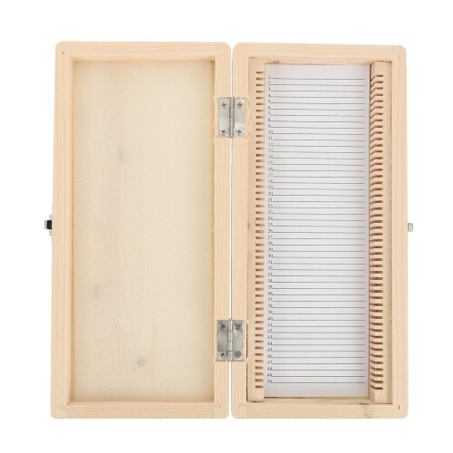 4Pièces Bois Pour Lames Microscope Stockage Numéroté Pratique 2