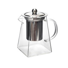 Glass Tea Pot with Stainless Steel Filter 1 Piece