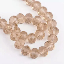 3 mm 4 mm 6 mm 8 mm 10 mm 12 mm Rondelle Facettierte Kristallglas Lose Abstandshalterperlen Los-27) Hellchampagner - 12 x 8 mm (10 Stück)
