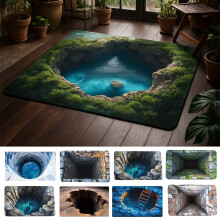 15.723.62 in 3d Rugs Optical Illusion, Optical Rug Bottomless Hole for Entrance, Bathroom, Floor, Kitchen, Entrance