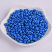 Lot de 1000/500/200 perles d'espacement rondes en verre de 2 mm, 3 mm et 4 mm pour la création de bijoux - 4 mm (200 pièces) - Bleu lac profond