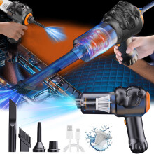 Aspirateur à main et dépoussiéreur sans fil 2 en 1, aspirateur portable rechargeable pour la maison, le bureau et la voiture (noir)