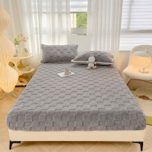 Twin Fitted Sheet, Gray Plaid/Checkered Geometric Gingham Sheet, 59x78.7 inch – Compatible with Twin Mattresses