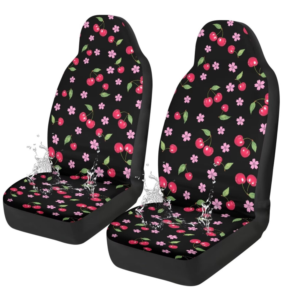 Cherry Car Seat Covers Waterproof Stretch Polyester Pink 9180435749291