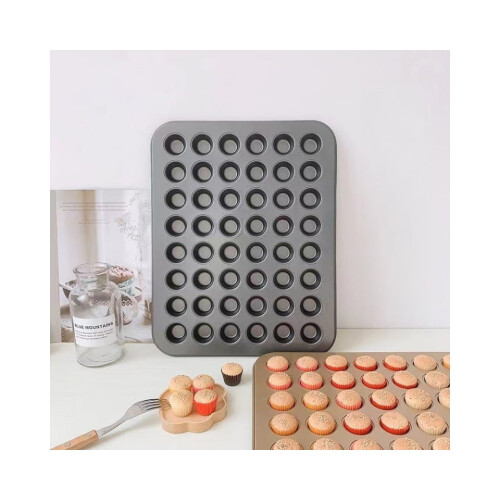 Durable 48 Cavity Cup Cake Molds Gray Silicone Baking Tray for Baking 2