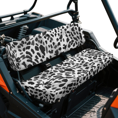 UTV Seat Covers Gray Leopard Print Polyester 2-Piece 1