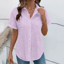 Women's Flax Long Sleeve Top Casual 1 Piece