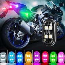Upgraded Wireless LED Strobe Lights with Remote, Compatible with Car/Motorcycle/Bike, Rechargeable, 6PC