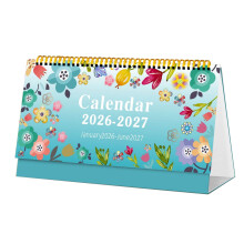 18-Month Desk Calendar 2026–2027 (Jan–Jun), Flip Style with To-Do & Notes, 9.8" x 5.7", Light Blue
