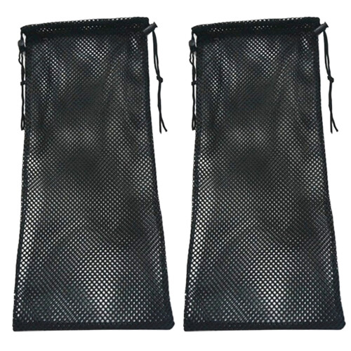 Drawstring Mesh Bag for Snorkeling 2 pcs 50x25x0.1 cm Black