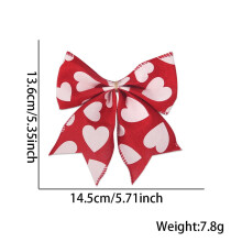 12 PCS Valentine's Day Wreath Bows, Heart Shaped Ribbon Bows, Red Burlap Decorative Bows for Indoor & Outdoor Decor, Tree Topper & Gift Decoration