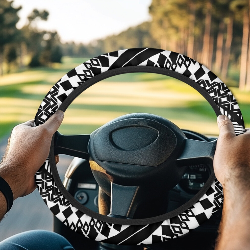 Aztec Ethnic Steering Wheel Covers For Golf Carts Â Universal, Sweat-Absorbent, Anti-Slip, Dust Cover, Compatible With Club Car 9087558614126