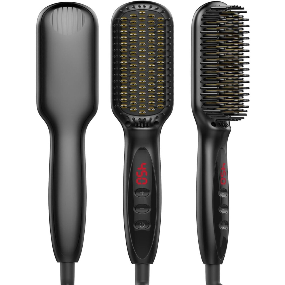 Black 2-In-1 Straightener With Lcd Display, Digital,
