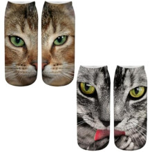 Realistic Cat Face Socks, Funny 3D Print Cats Socks for Every Cat Lover, Novelty Animal Design Cozy Gift