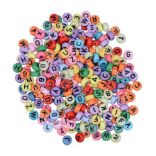 1200Pcs Round Acrylic Letter Beads, Engraved Heart Beads, Colorful Alphabet Beads for DIY Bracelets, Kids' Educational Toys, Handmade Gifts (Mixed