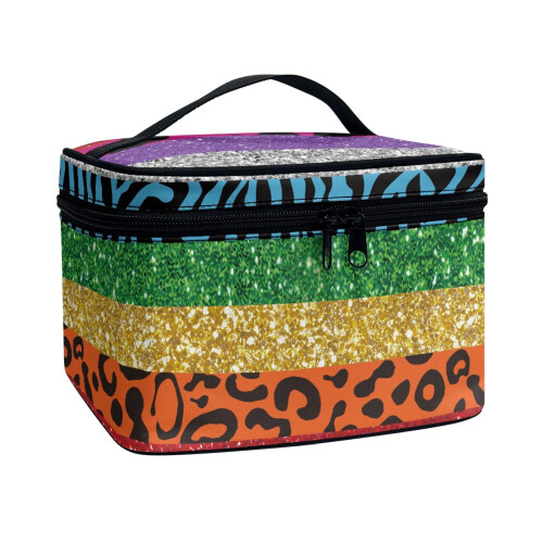 Make-uptas van polyester met luipaardprint en ritssluiting (groot) 1